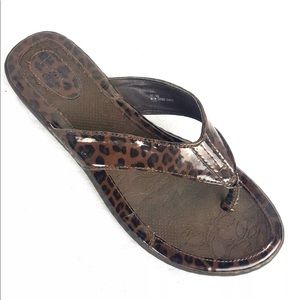 💋BOC Leopard Print Leather Sandals 10